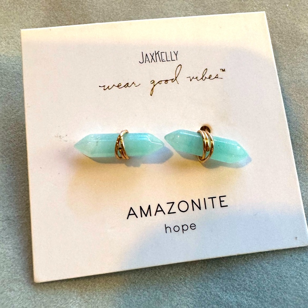 Jax Kelly Amazonite rose gold studs